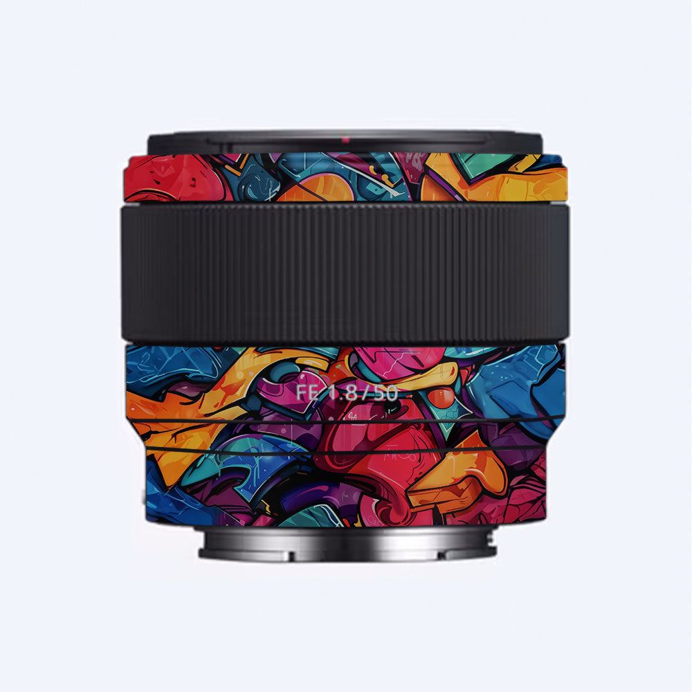 Urban Graffiti Explosion Sony FE 50mm f/1.8 Camera Lens Skin