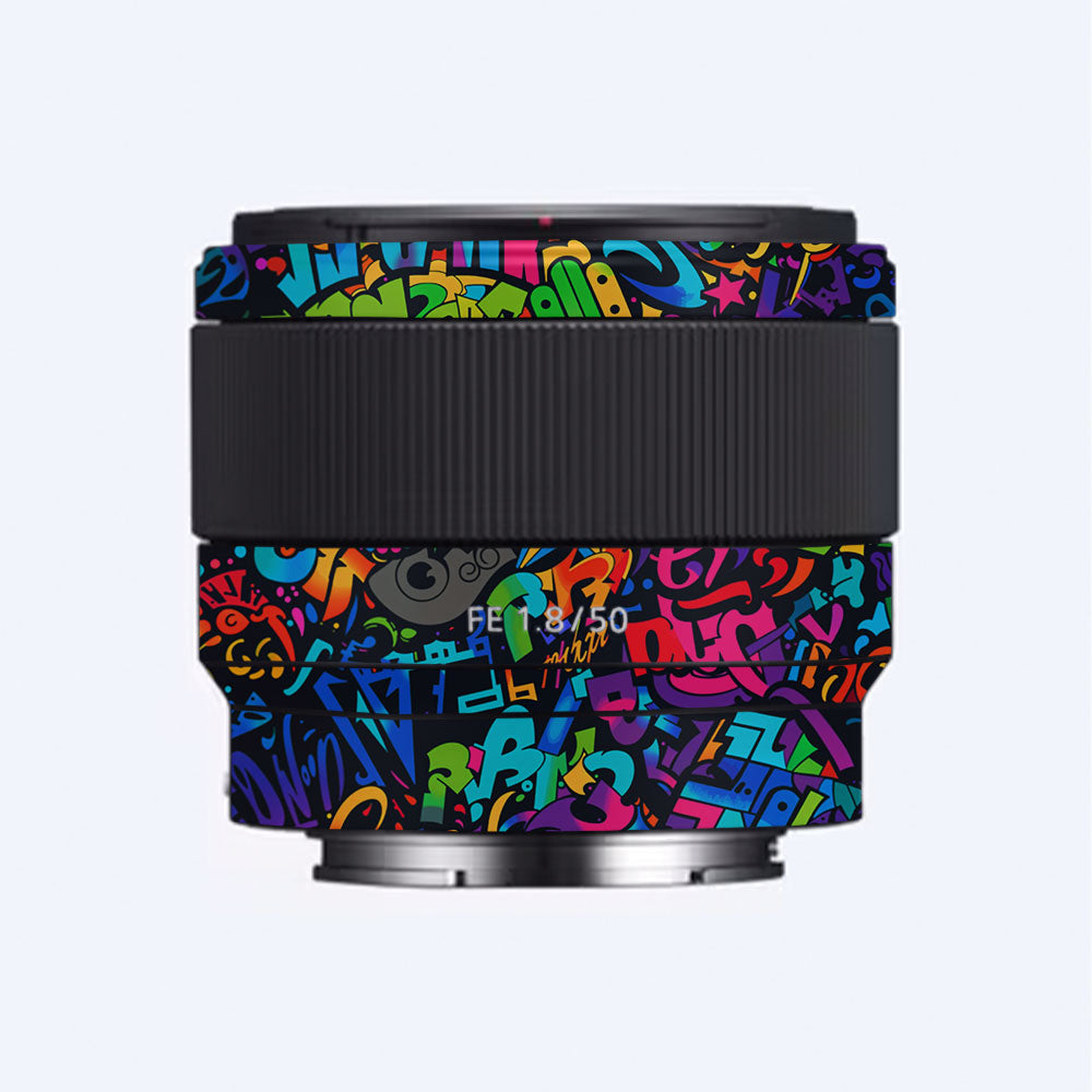 Colorful Urban Street Art Lettering Sony FE 50mm f/1.8 Camera Lens Skin