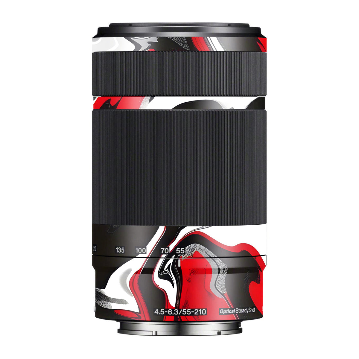 Scarlet and White Motion Sony E 55-210mm F/4.5-6.3 OSS Camera Lens Skin