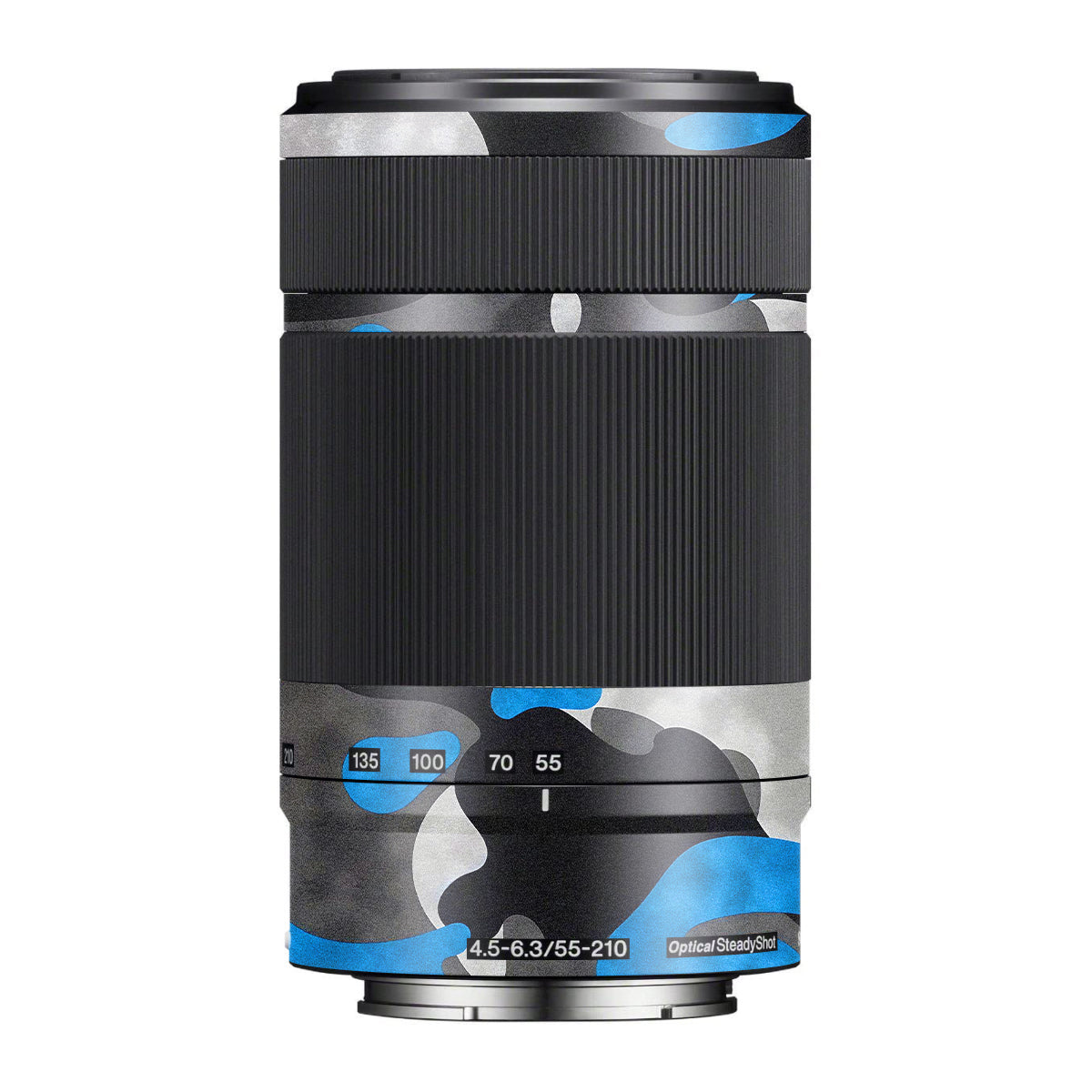 Blue Grey Camo Sony E 55-210mm F/4.5-6.3 OSS Camera Lens Skin