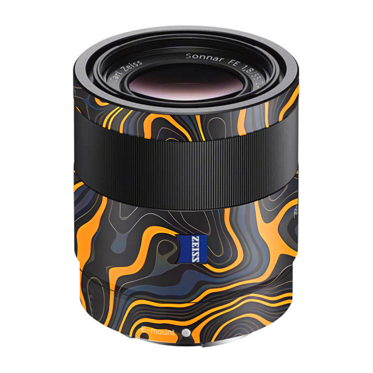 Amber Topographic Waves Sony FE 55mm F/1.8 ZA Camera Lens Skin