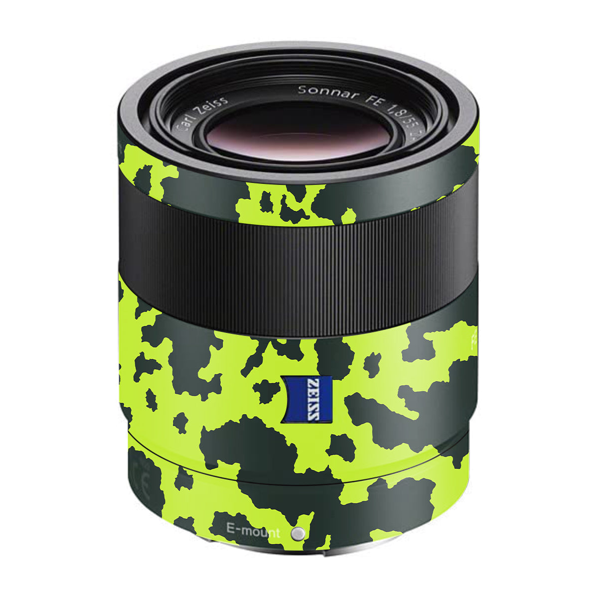Neon Green Splatter Sony FE 55mm F/1.8 ZA Camera Lens Skin