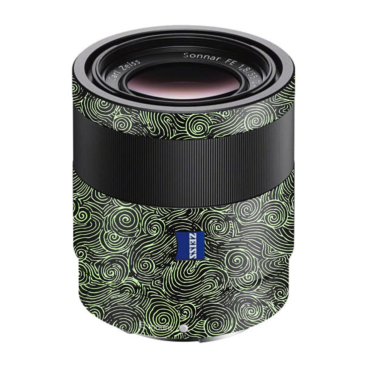 Green Spirals Sony FE 55mm F/1.8 ZA Camera Lens Skin