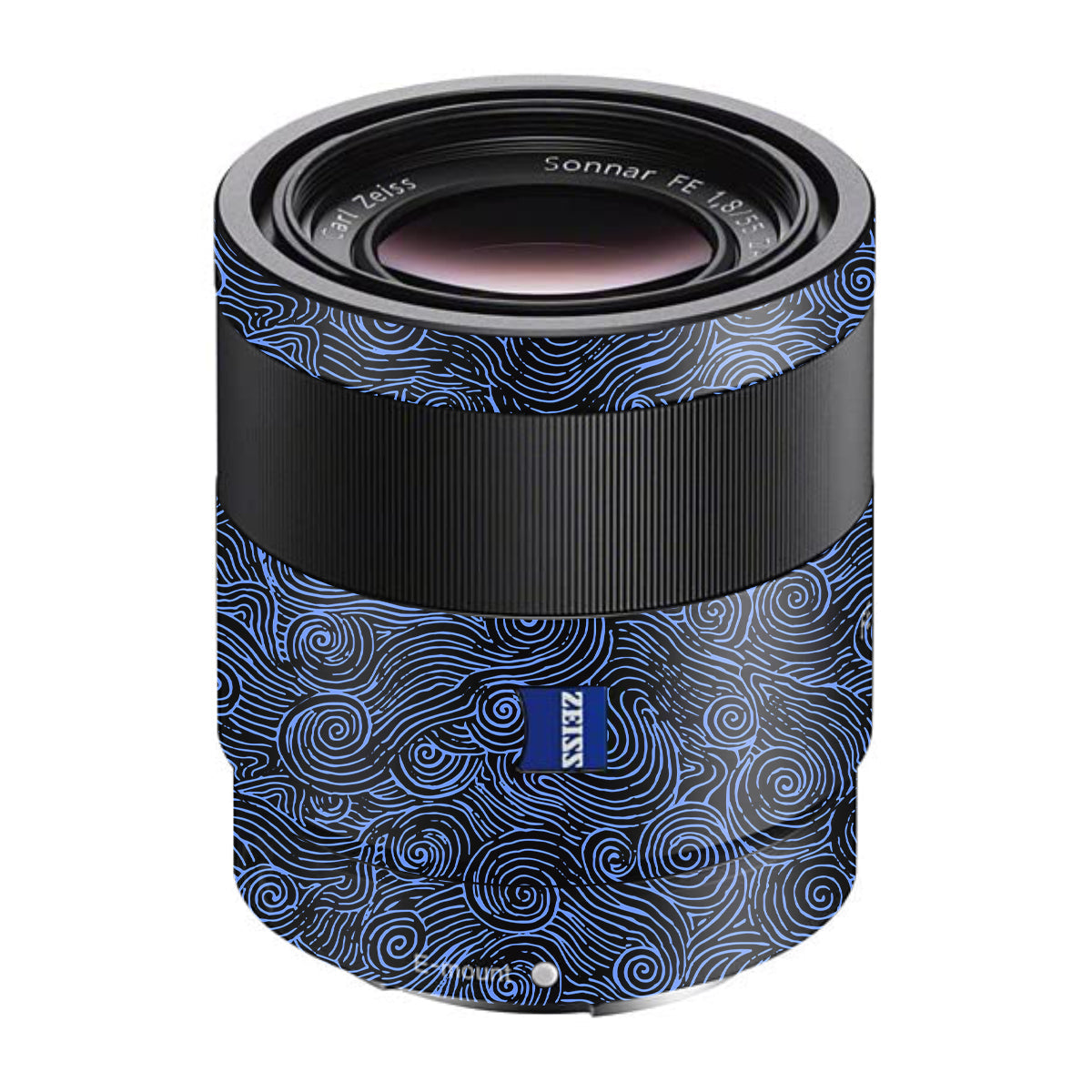 Blue Spirals Sony FE 55mm F/1.8 ZA Camera Lens Skin
