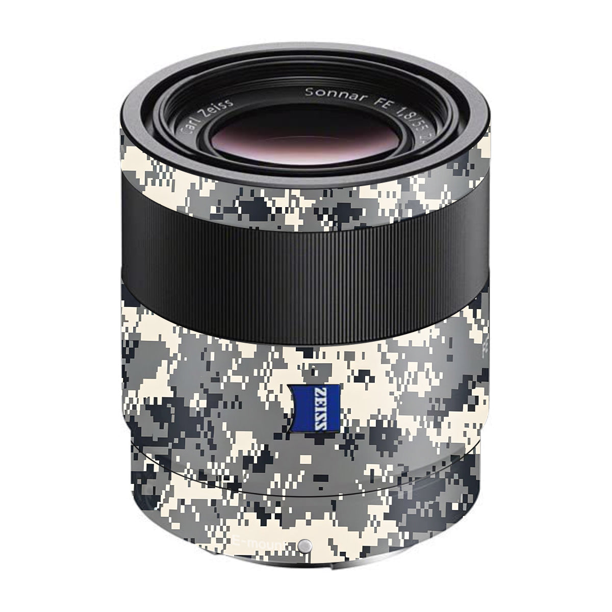 Grey Black Pixel Sony FE 55mm F/1.8 ZA Camera Lens Skin