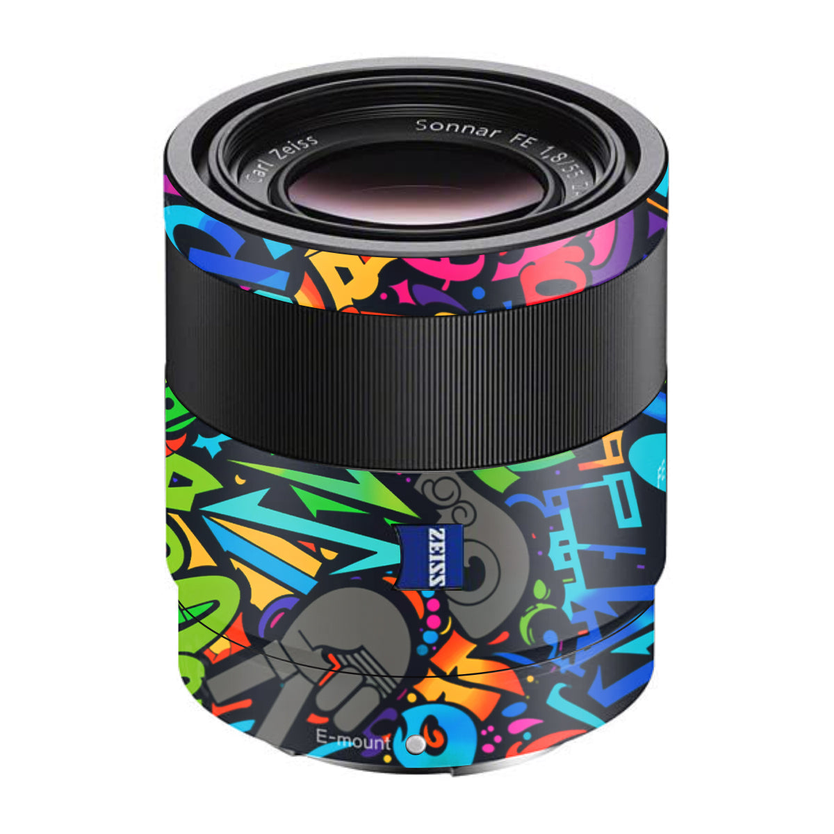 Colorful Urban Street Art Lettering Sony FE 55mm F/1.8 ZA Camera Lens Skin