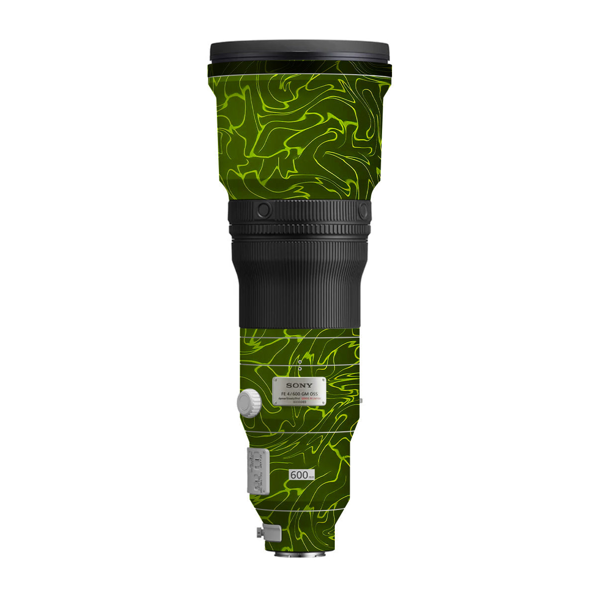Lime Yellow to Black Gradient Sony FE 600mm F/4 GM OSS Camera Lens Skin