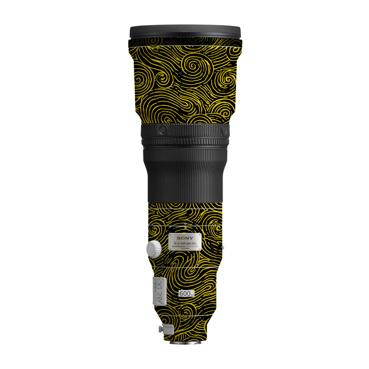 Yellow Spirals Sony FE 600mm F/4 GM OSS Camera Lens Skin