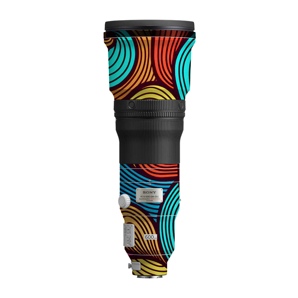 Retro Colorful Doodle Art Pattern Sony FE 600mm F/4 GM OSS Camera Lens Skin