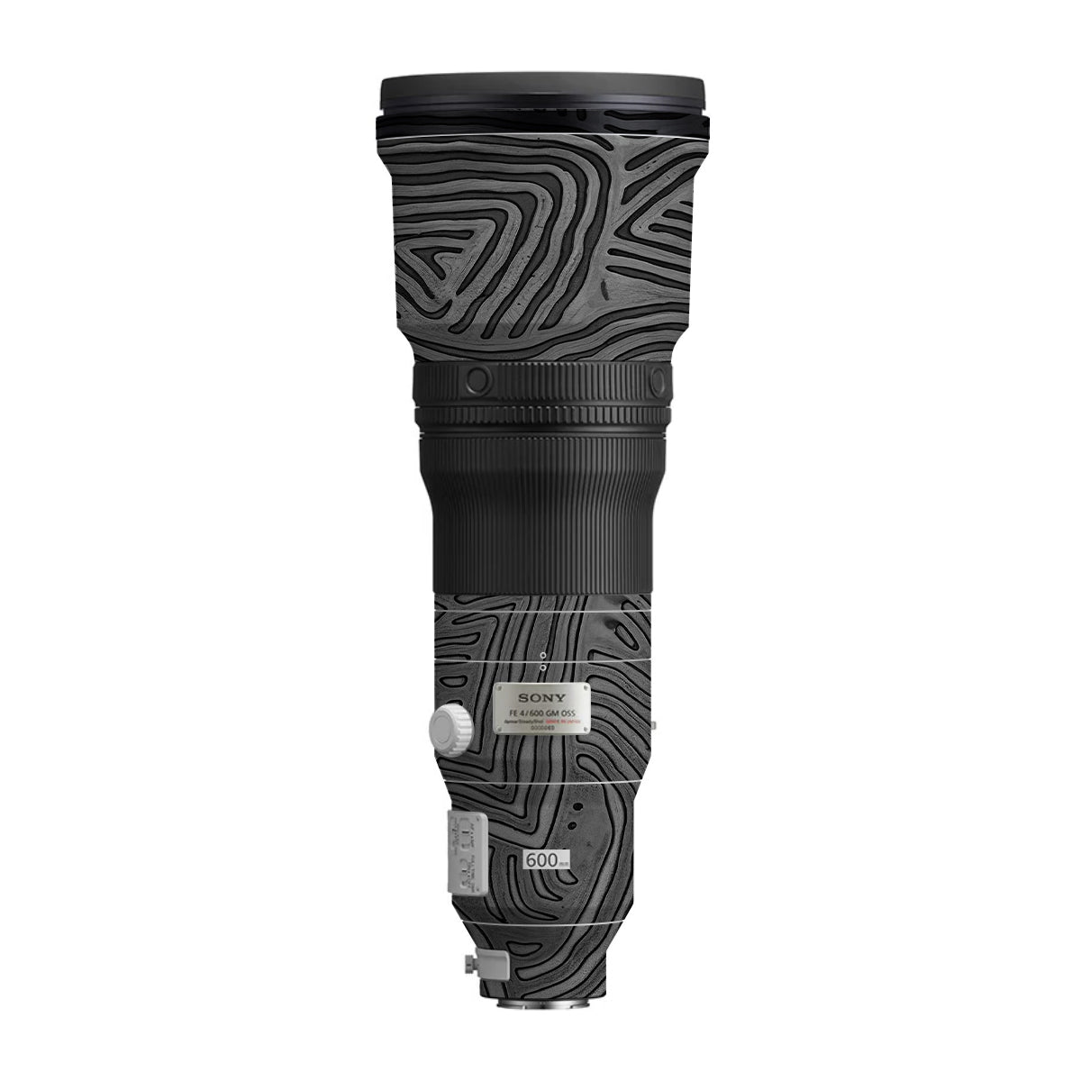 Monochrome Line Maze Sony FE 600mm F/4 GM OSS Camera Lens Skin