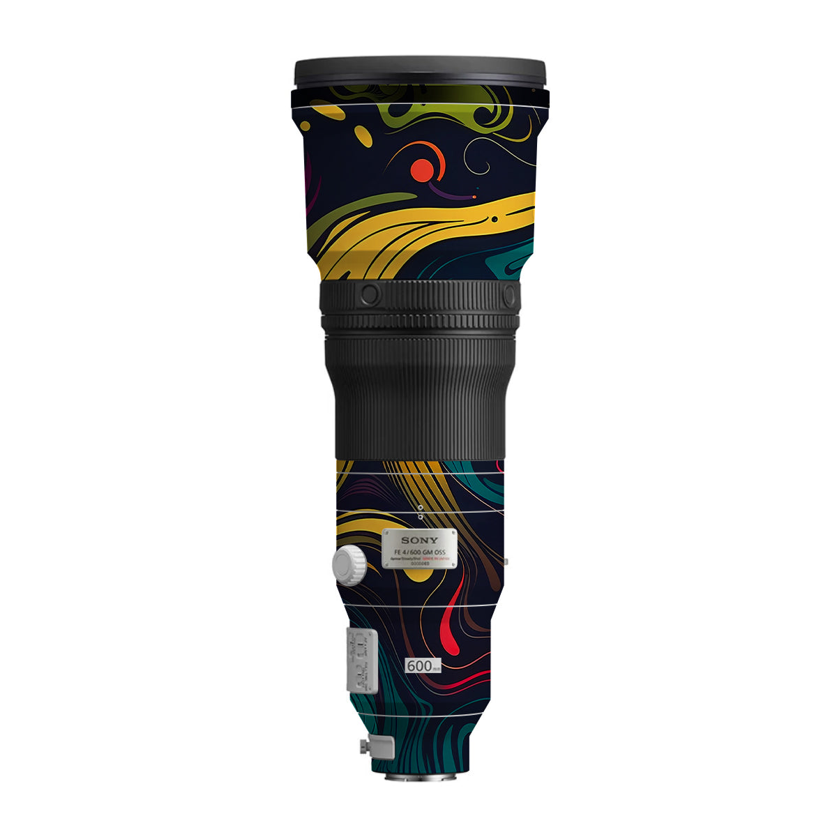 Psychedelic Color Swirl Sony FE 600mm F/4 GM OSS Camera Lens Skin