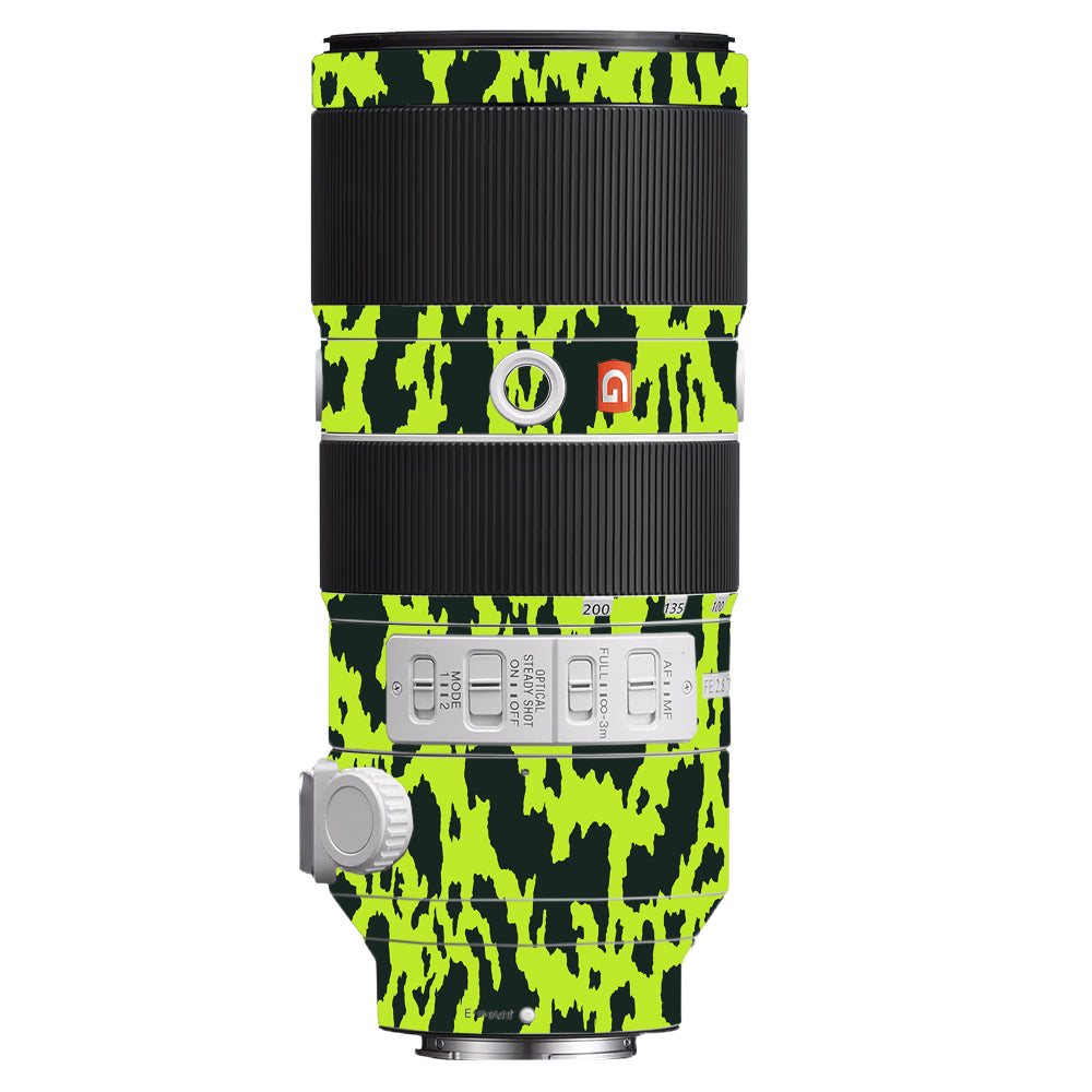 Neon Green Splatter Sony FE 70–200mm f/2.8 GM OSS Camera Lens Skin