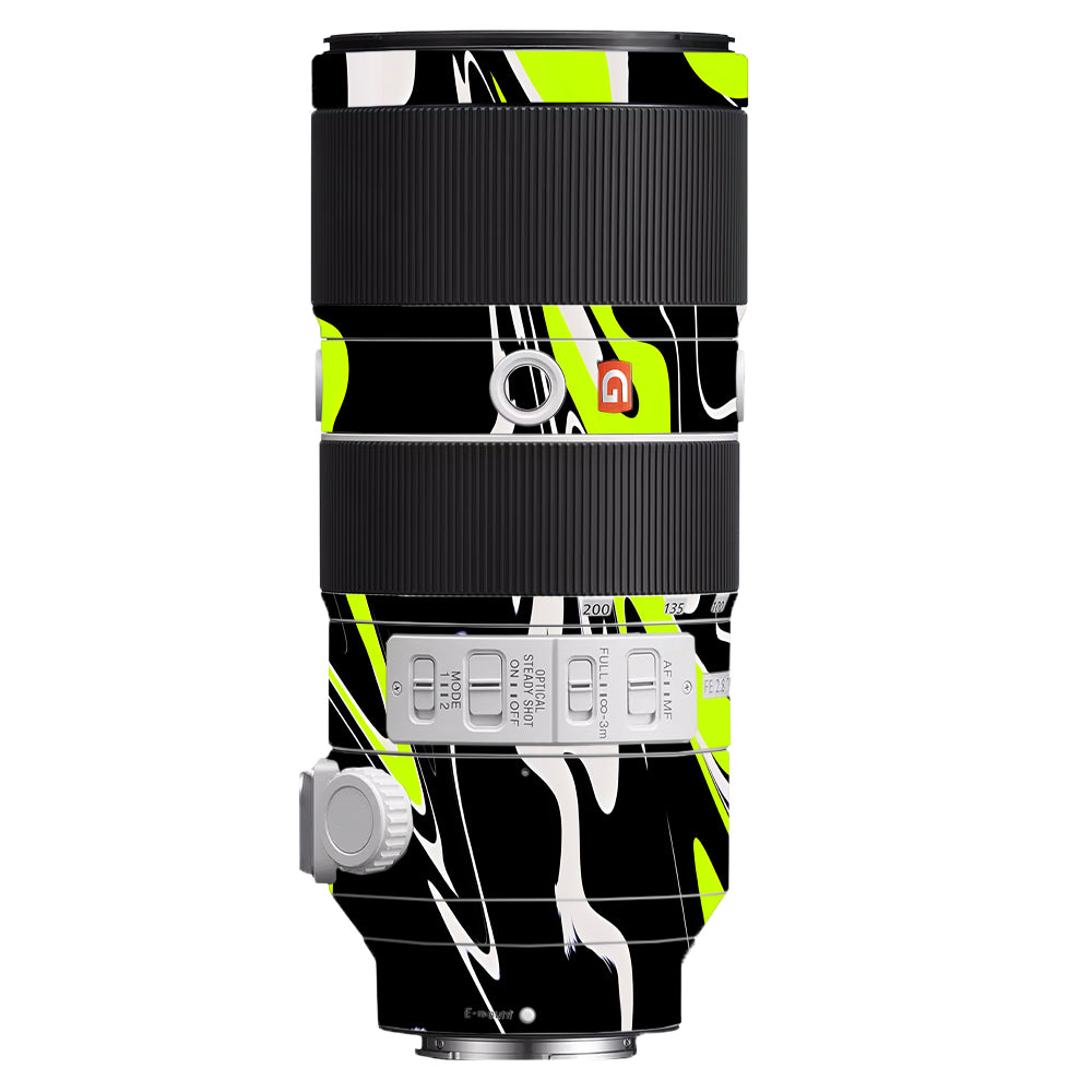 Neon Green and Black Pattern Sony FE 70–200mm f/2.8 GM OSS Camera Lens Skin