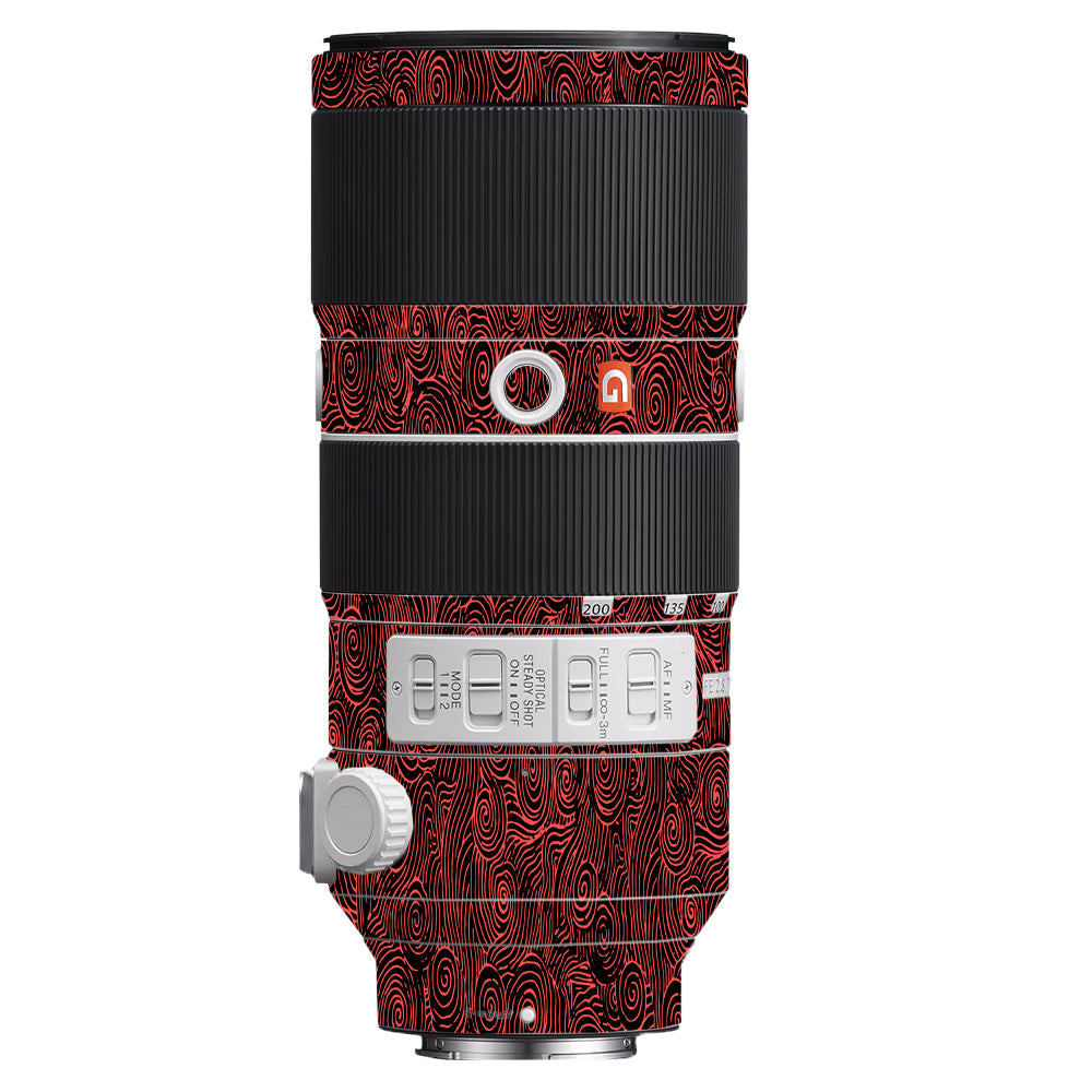 Red Spirals Sony FE 70–200mm f/2.8 GM OSS Camera Lens Skin