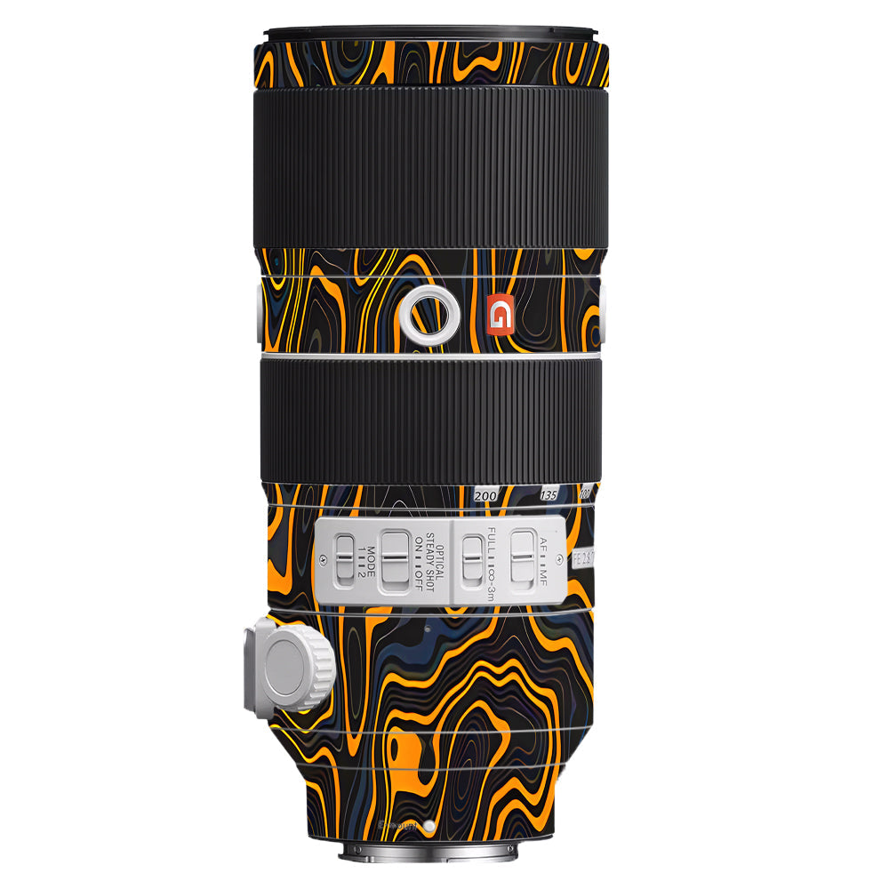 Amber Topographic Waves Sony FE 70–200mm f/2.8 GM OSS Camera Lens Skin