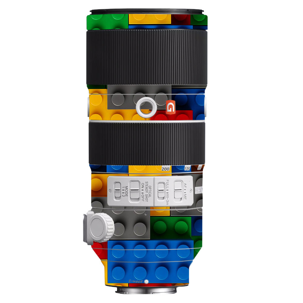Colorful LEGO Brick Wall Pattern Sony FE 70–200mm f/2.8 GM OSS Camera Lens Skin