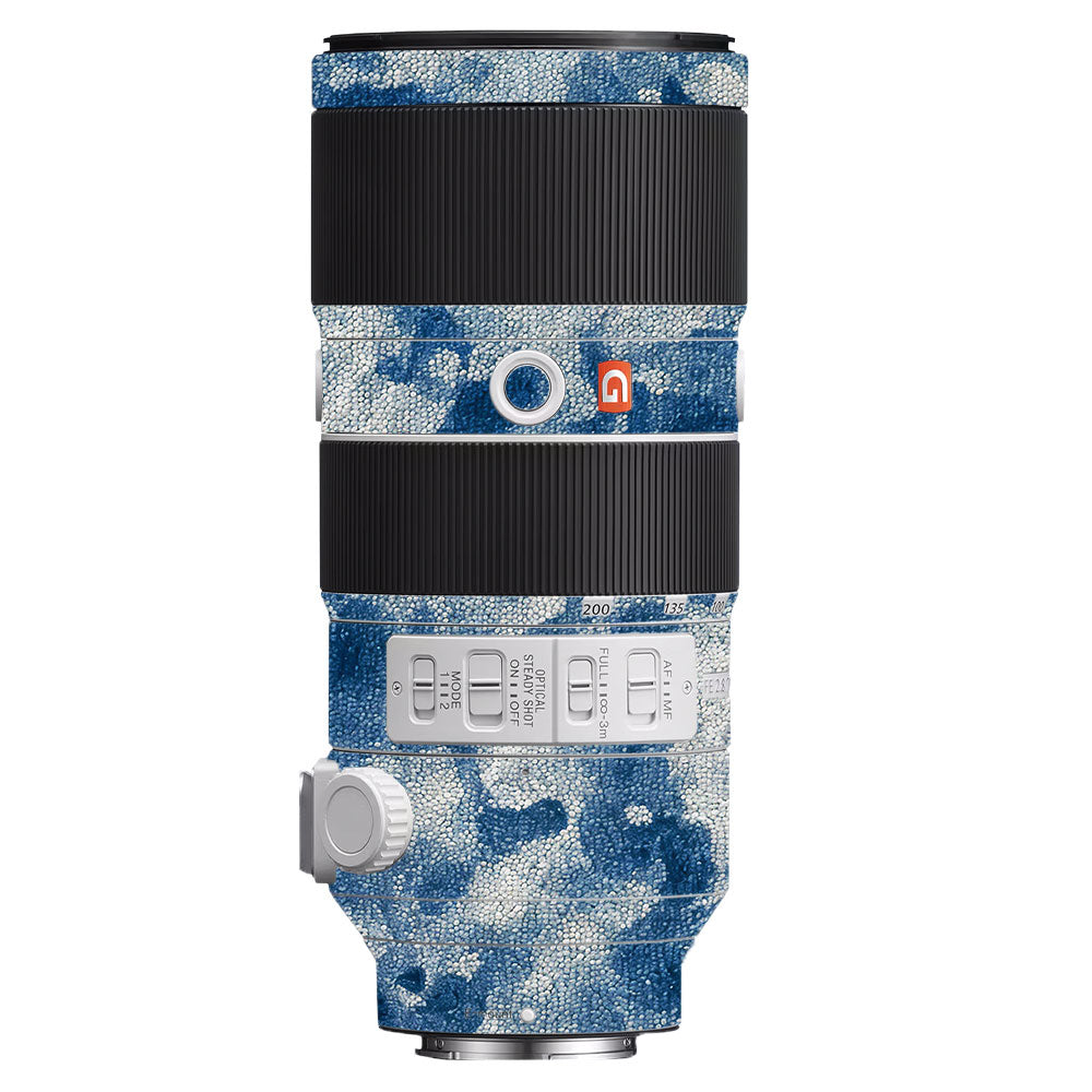 Blue Watercolor Fabric Sony FE 70–200mm f/2.8 GM OSS Camera Lens Skin