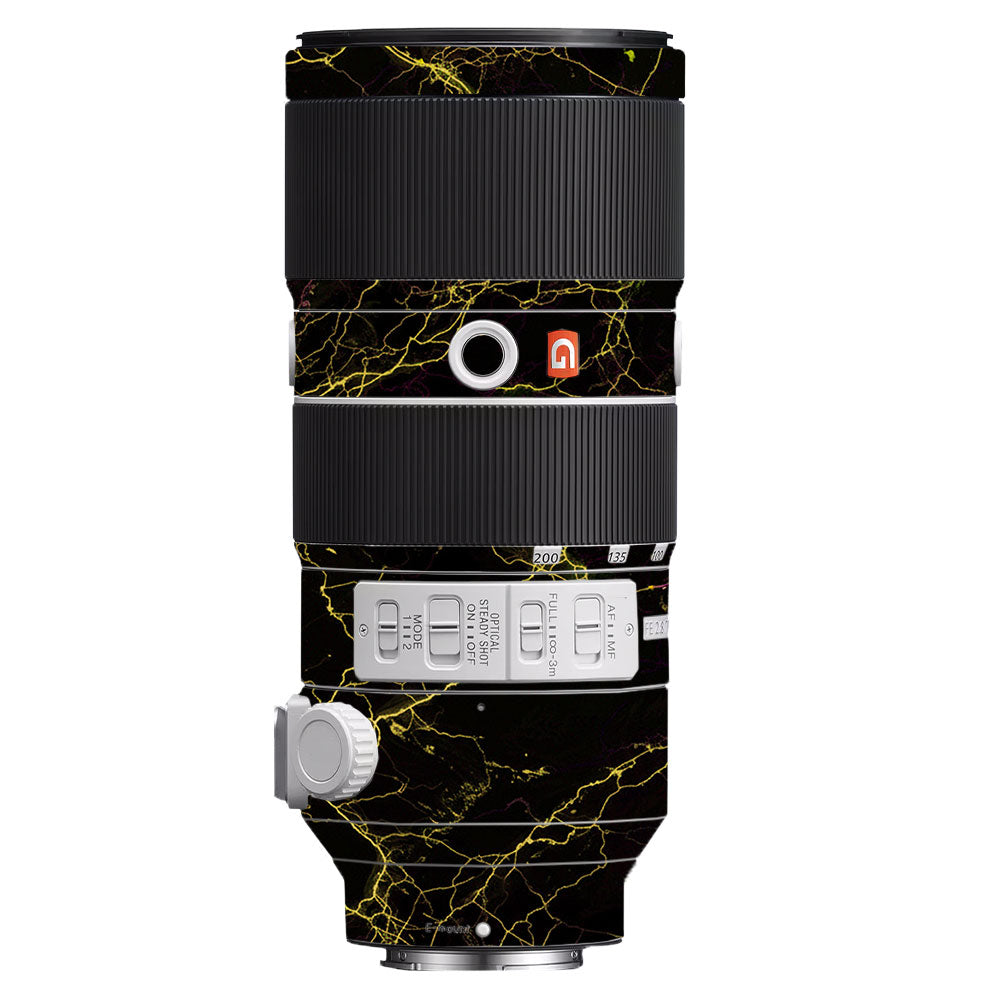 Electric Gold Veins Sony FE 70–200mm f/2.8 GM OSS Camera Lens Skin