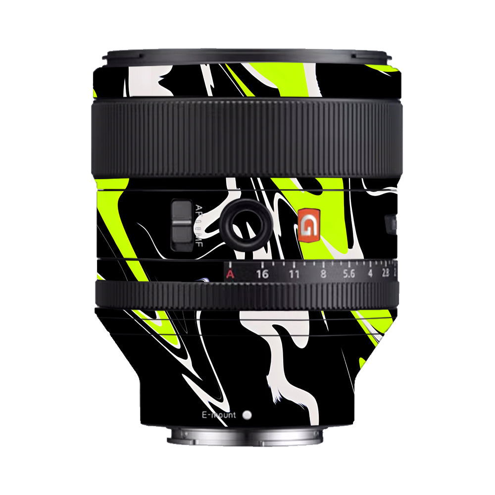 Neon Green and Black Pattern Sony 85mm 1.4 Camera Lens Skin