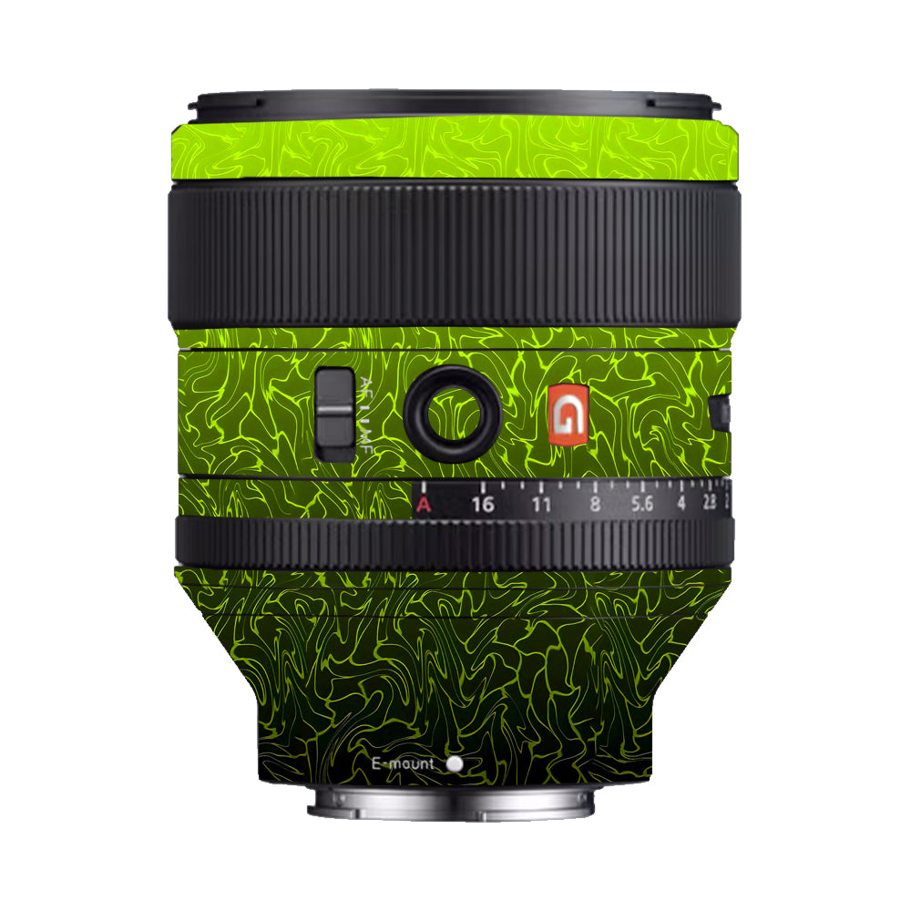 Lime Yellow to Black Gradient Sony 85mm 1.4 Camera Lens Skin