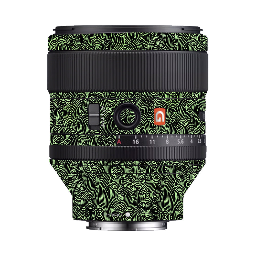 Green Spirals Sony FE 85mm f/1.4 GM Camera Lens Skin