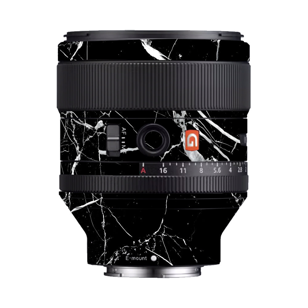 White Veins on Black Sony 85mm 1.4 Camera Lens Skin