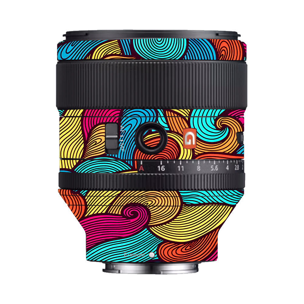 Retro Colorful Doodle Art Pattern Sony FE 85mm f/1.4 GM Camera Lens Skin