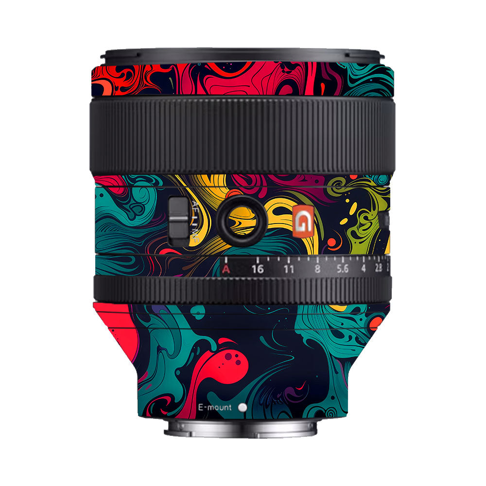 Psychedelic Color Swirl Sony FE 85mm f/1.4 GM Camera Lens Skin