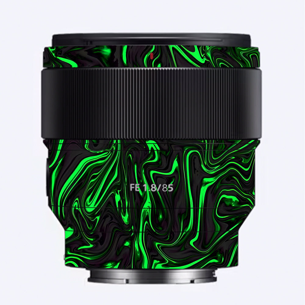 Green Liquid Pattern Sony 85mm 1.8 Camera Lens Skin