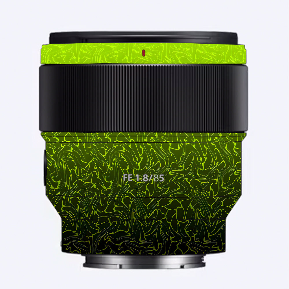 Lime Yellow to Black Gradient Sony 85mm 1.8 Camera Lens Skin