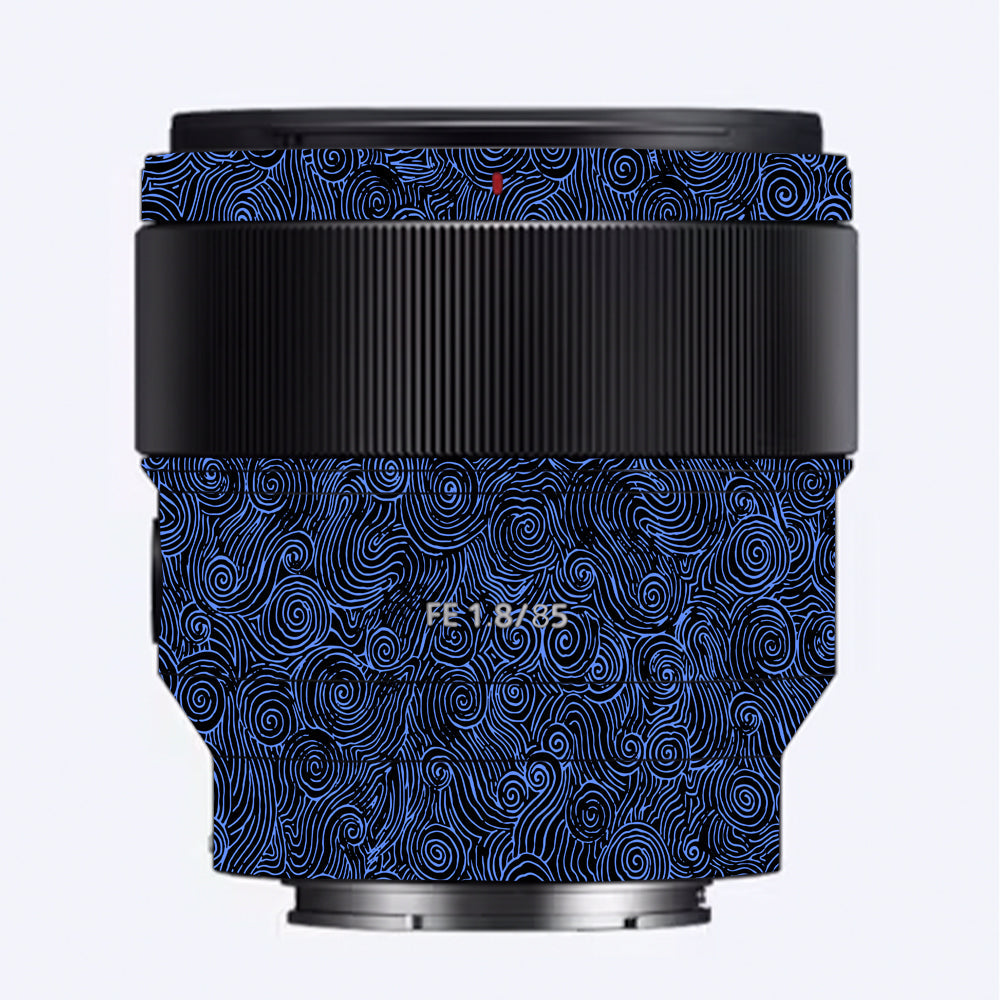 Blue Spirals Sony FE 85mm f/1.8 Camera Lens Skin