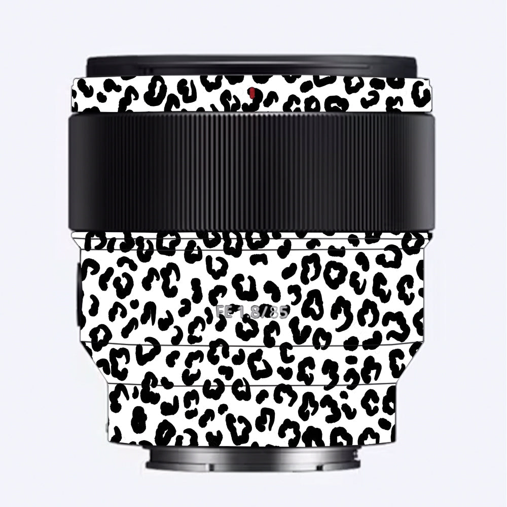 White Leopard Sony 85mm 1.8 Camera Lens Skin