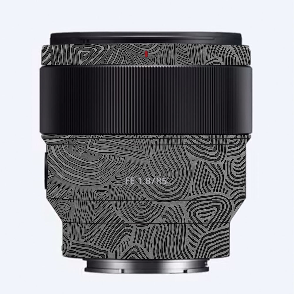 Monochrome Line Maze Sony FE 85mm f/1.8 Camera Lens Skin
