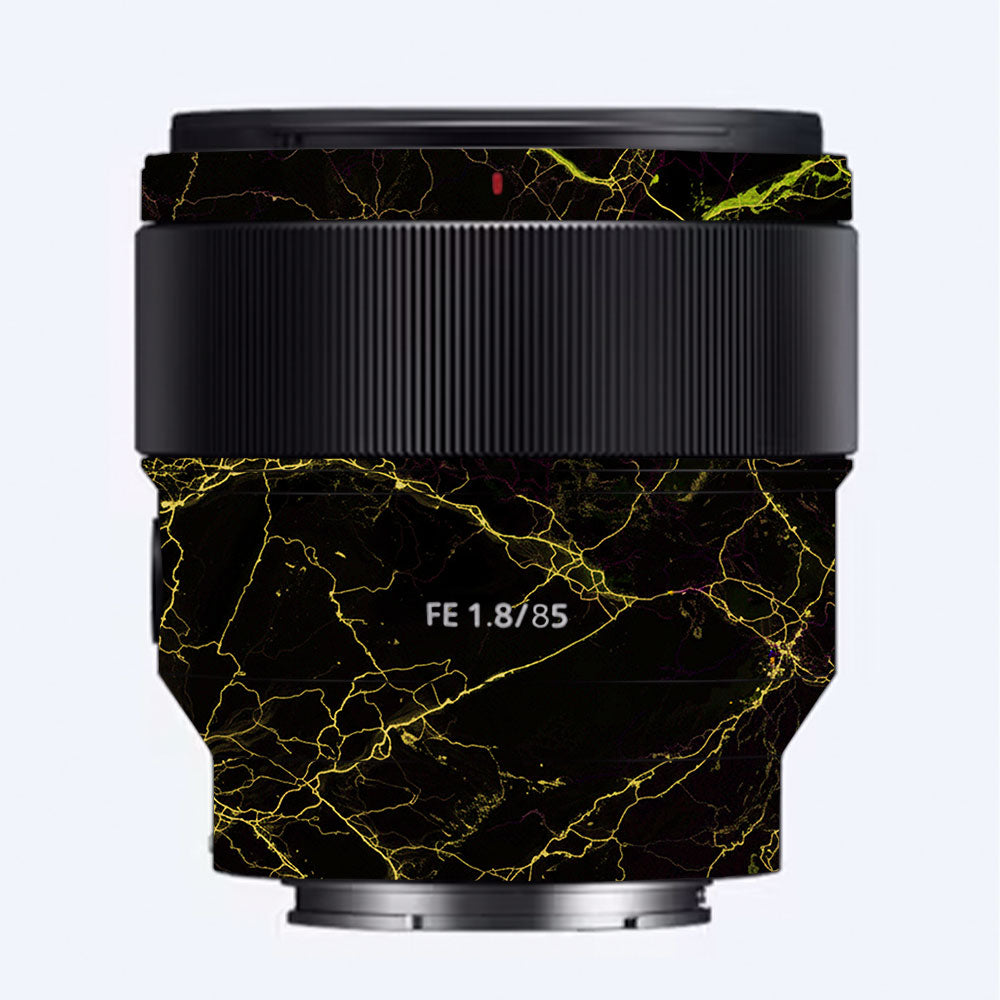 Electric Gold Veins Sony FE 85mm f/1.8 Camera Lens Skin