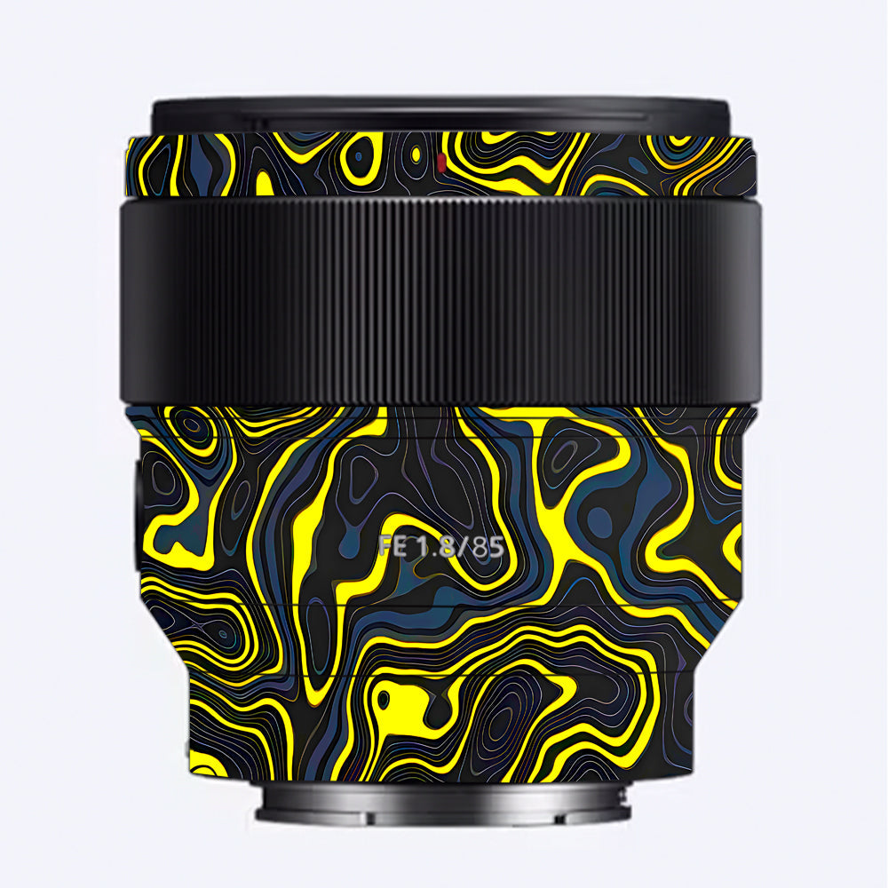 Neon Lava Contours Sony FE 85mm f/1.8 Camera Lens Skin