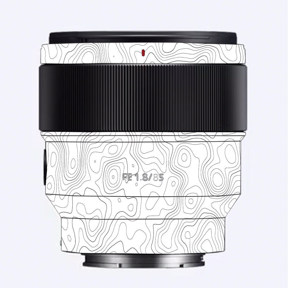 White Contour Design Sony 85mm 1.8 Camera Lens Skin