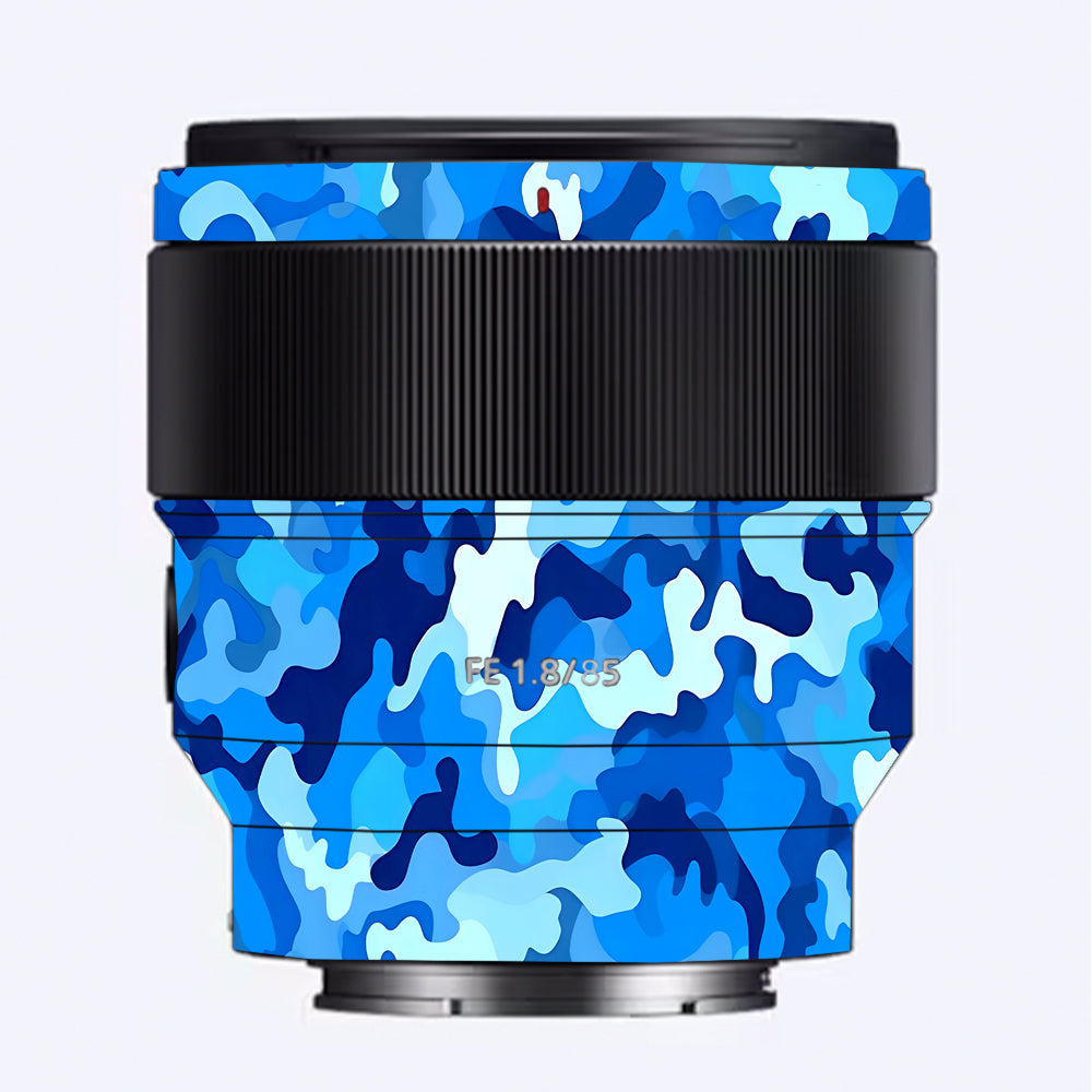Arctic Blue Camo Pattern Sony FE 85mm f/1.8 Camera Lens Skin