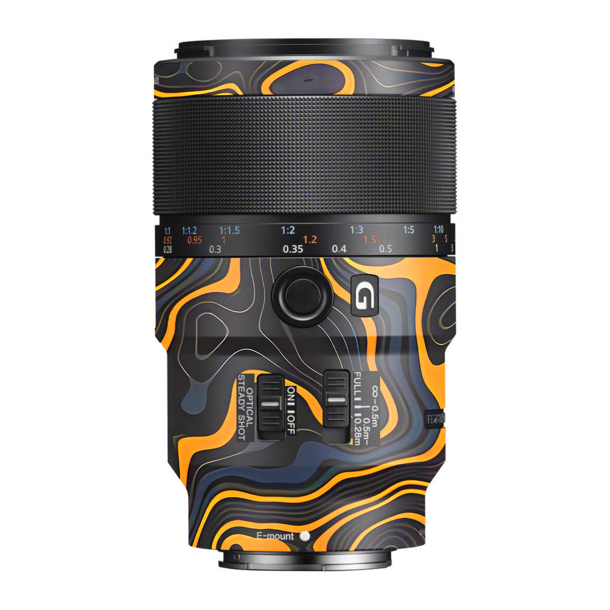 Amber Topographic Waves Sony FE 90mm F/2.8 Macro OSS Camera Lens Skin