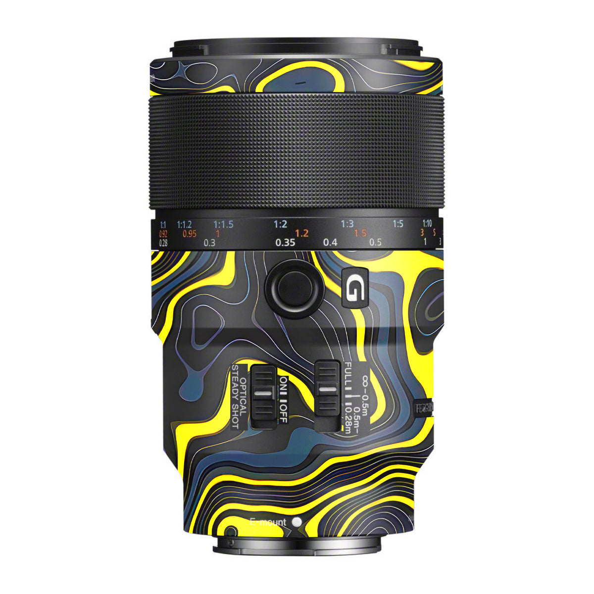 Neon Lava Contours Sony FE 90mm F/2.8 Macro OSS Camera Lens Skin