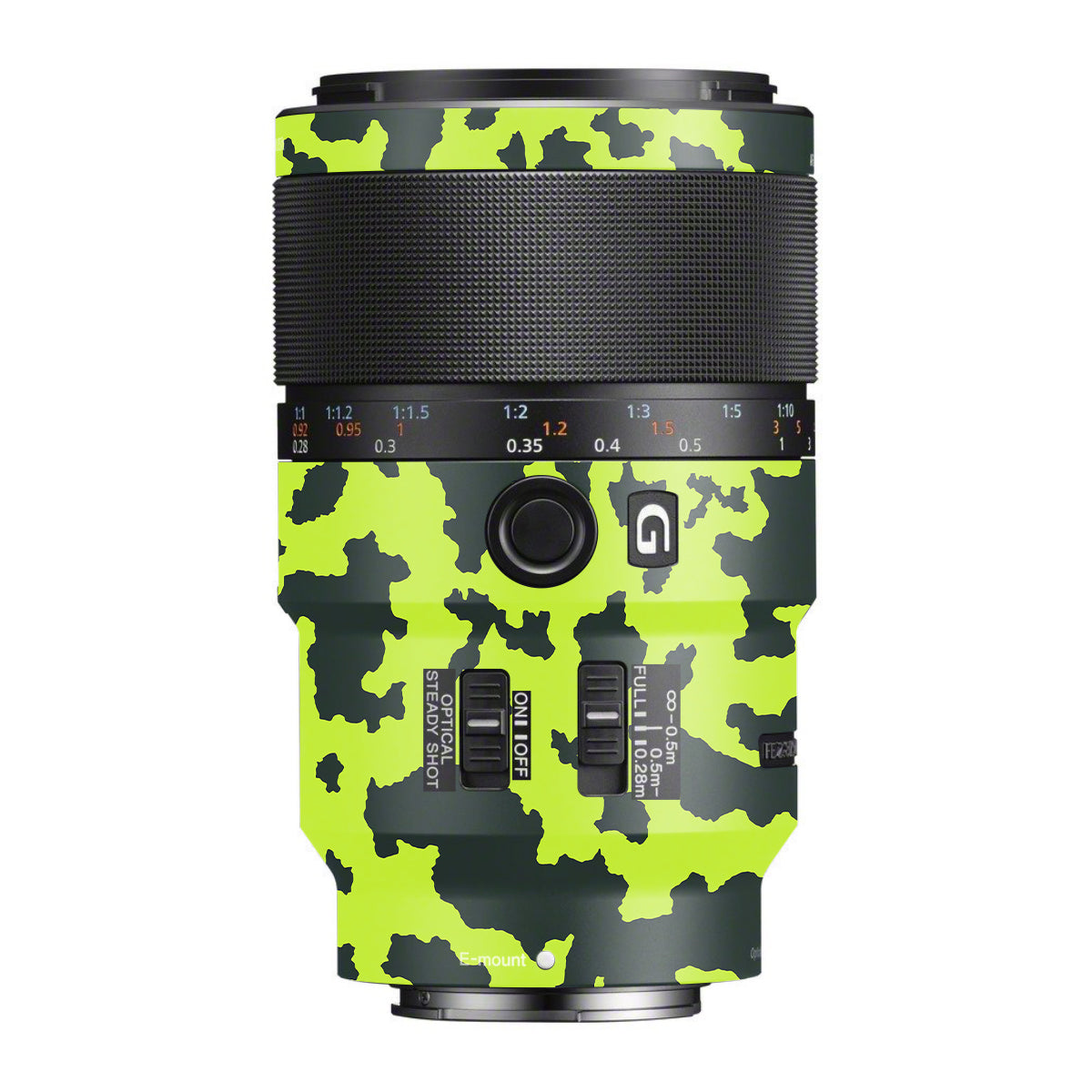 Neon Green Splatter Sony FE 90mm F/2.8 Macro OSS Camera Lens Skin