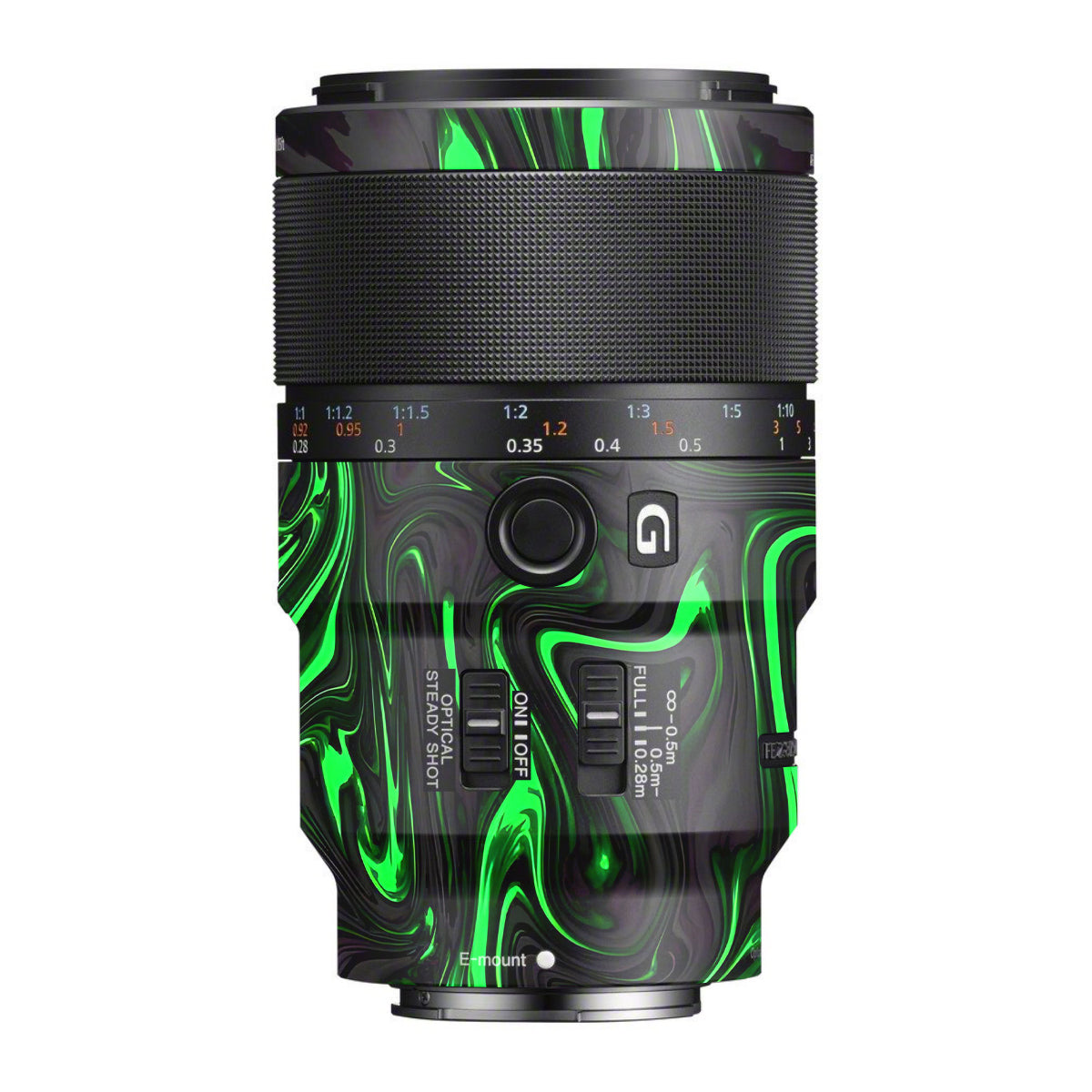 Green Liquid Pattern Sony FE 90mm F/2.8 Macro OSS Camera Lens Skin