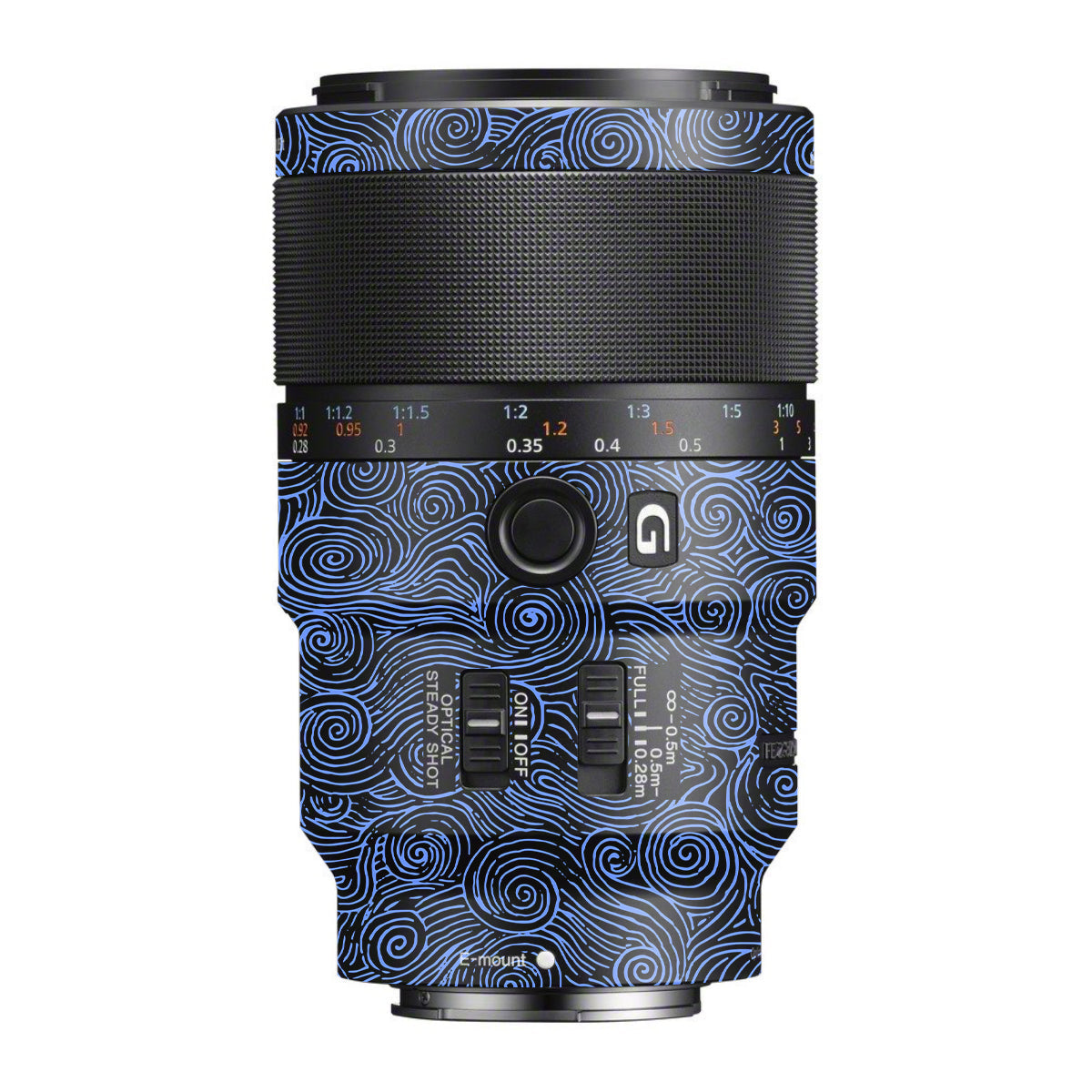 Blue Spirals Sony FE 90mm F/2.8 Macro OSS Camera Lens Skin