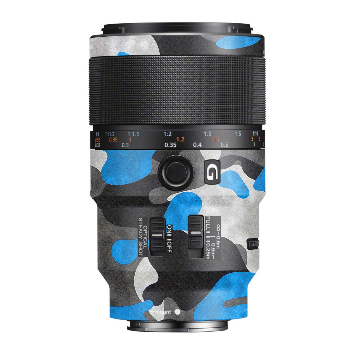 Blue Grey Camo Sony FE 90mm F/2.8 Macro OSS Camera Lens Skin