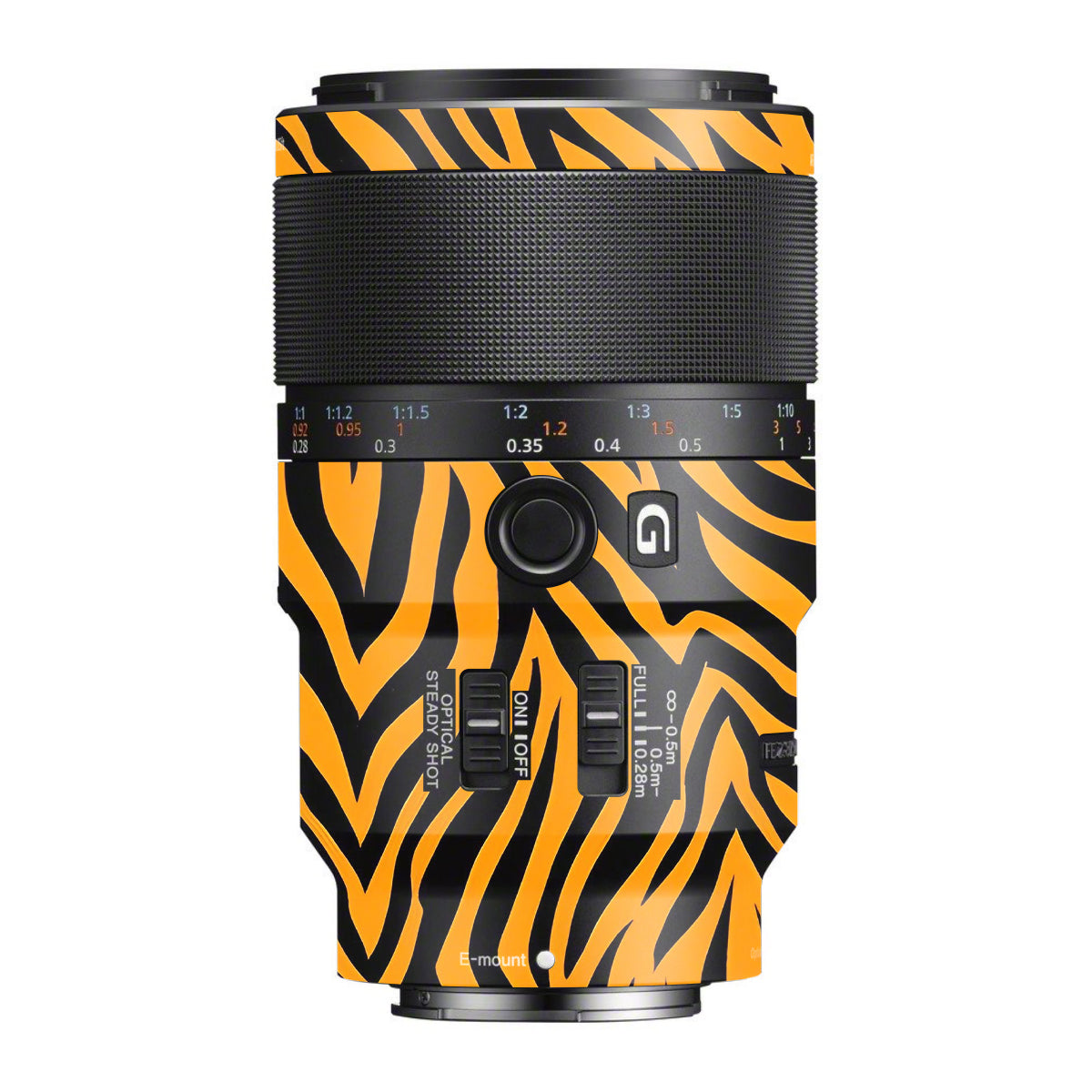 Zebra Gold Pattern Sony FE 90mm F/2.8 Macro OSS Camera Lens Skin