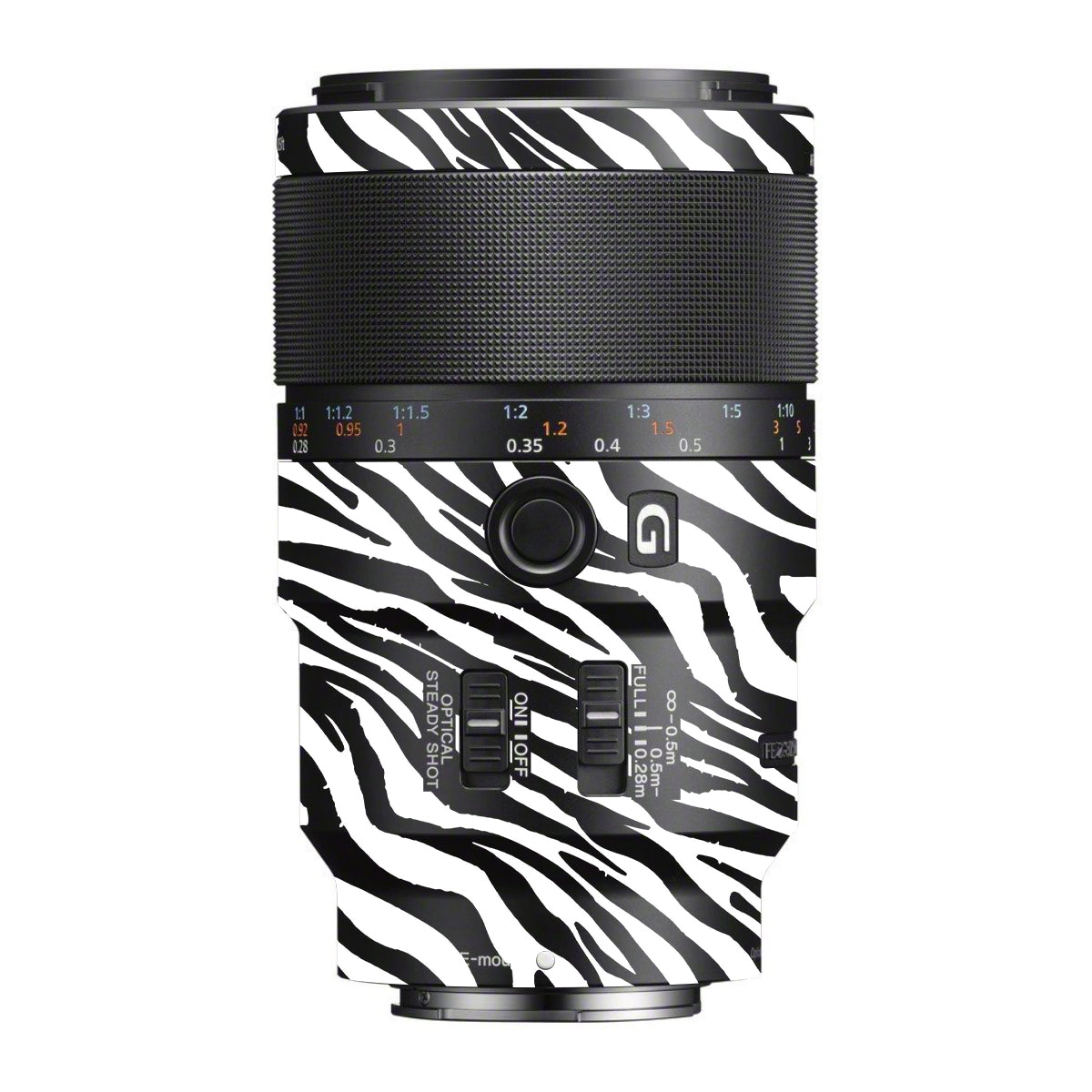 Classic Zebra Stripes Sony FE 90mm F/2.8 Macro OSS Camera Lens Skin