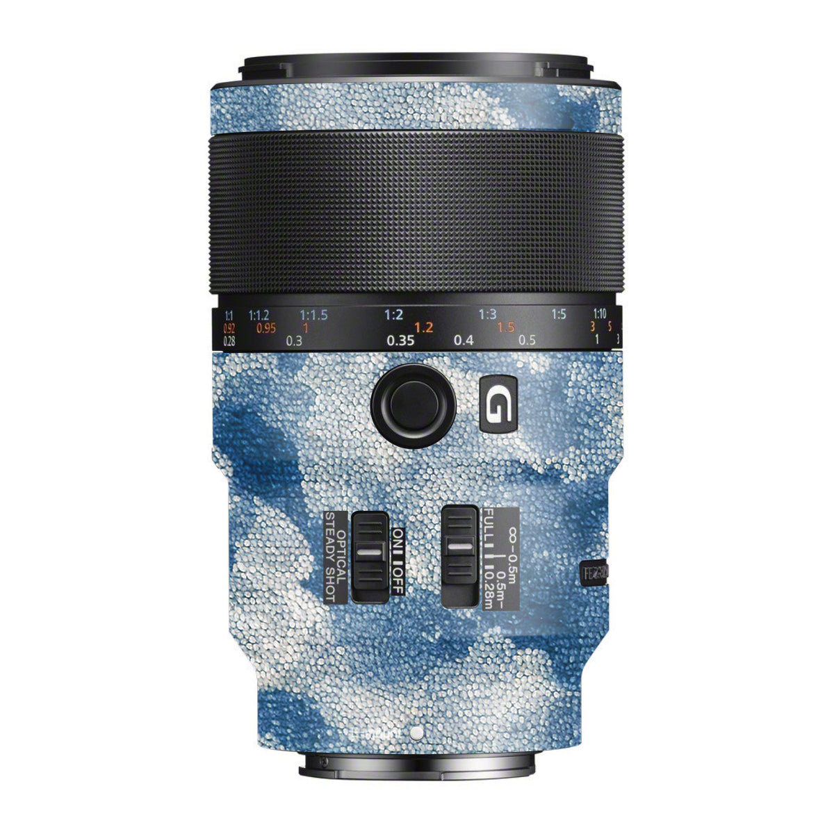 Blue Watercolor Fabric Sony FE 90mm F/2.8 Macro OSS Camera Lens Skin