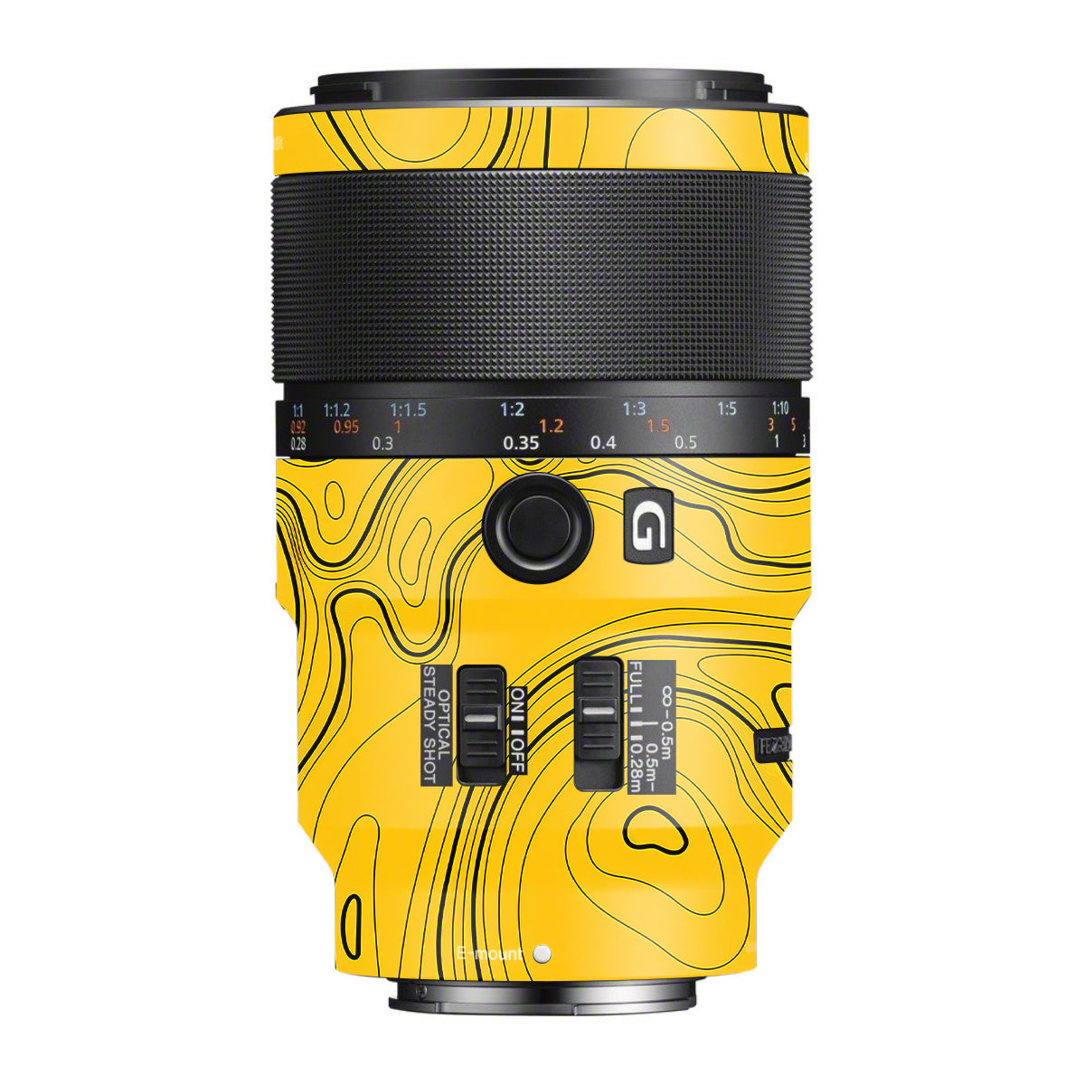 Topographic Map Pattern Sony FE 90mm F/2.8 Macro OSS Camera Lens Skin