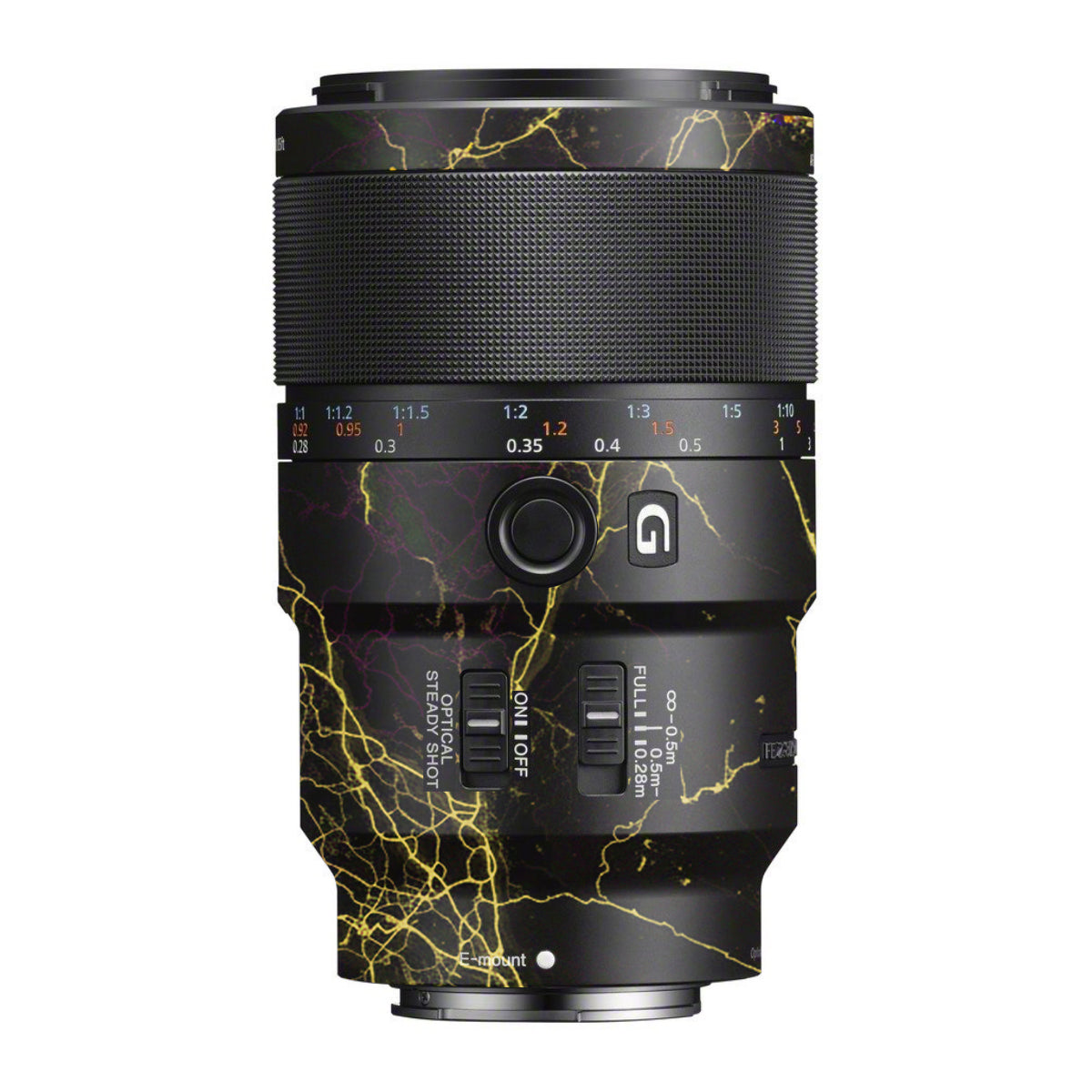 Electric Gold Veins Sony FE 90mm F/2.8 Macro OSS Camera Lens Skin