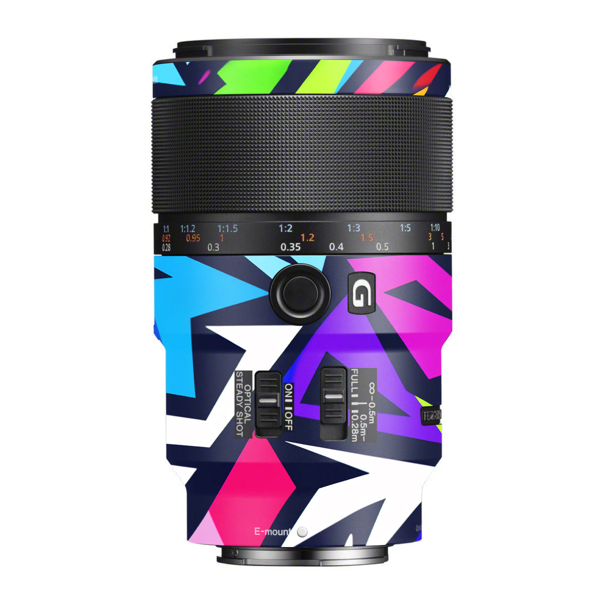 Bold Geometric Pop Sony FE 90mm F/2.8 Macro OSS Camera Lens Skin