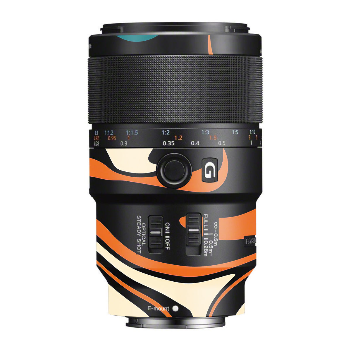 Mid-Century Abstract Swirl Sony FE 90mm F/2.8 Macro OSS Camera Lens Skin